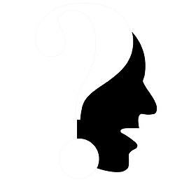 卡通问号与人脸创意图