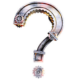 问号与齿轮创意图