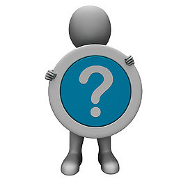 卡通小人与问号