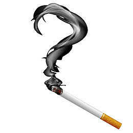 问号与烟卡通创意图