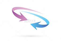 抽象风格的曲线箭头