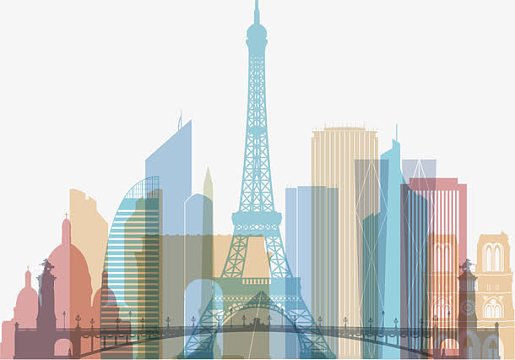 彩色城市建筑图案