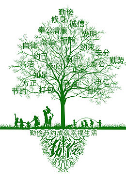 勤俭节约主题画设计