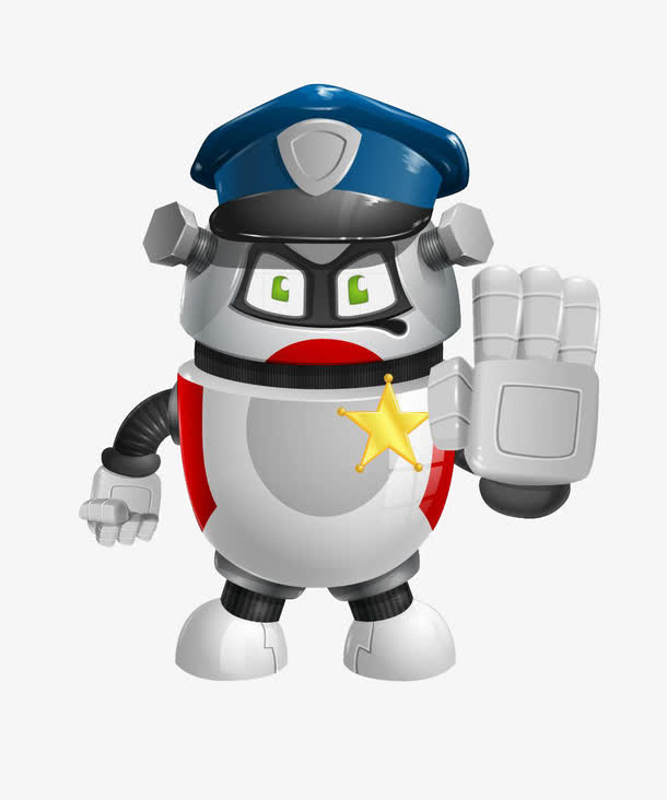 卡通交警机器人