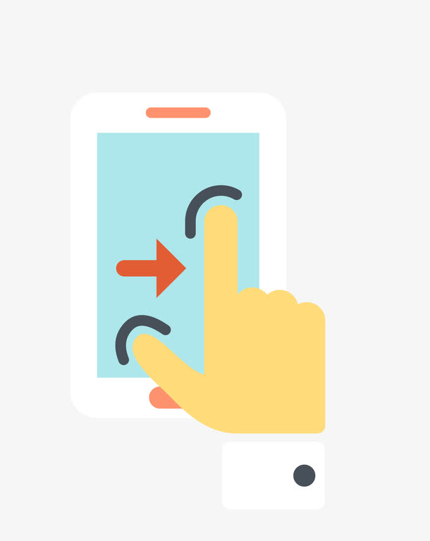 矢量智能手机手指滑动素材