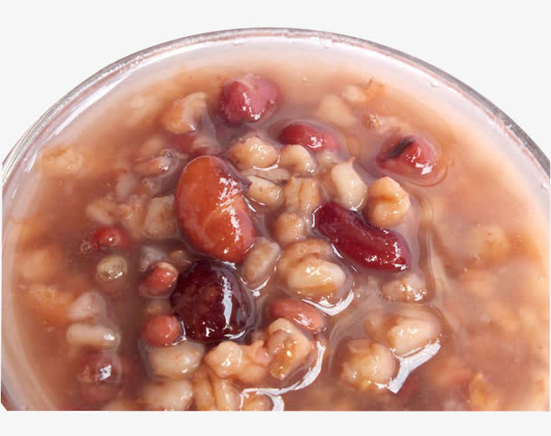 玻璃碗装八宝粥特写