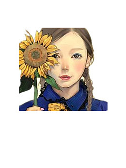 手绘向日葵女孩