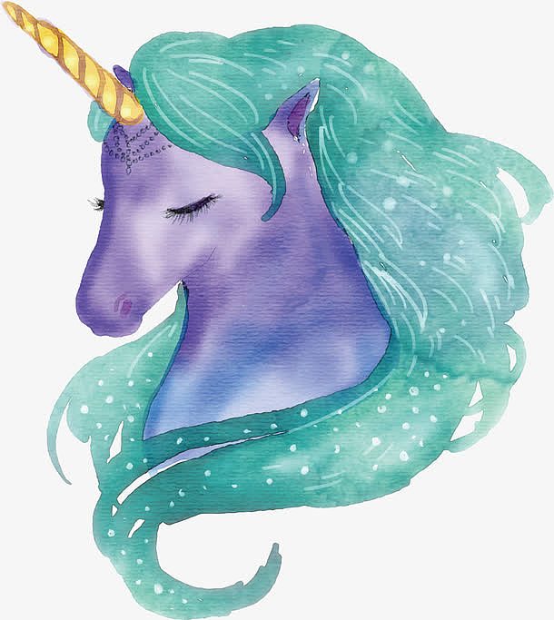 水彩梦幻独角兽