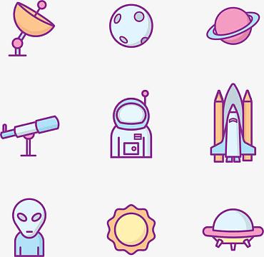 航天宇宙卡通图标