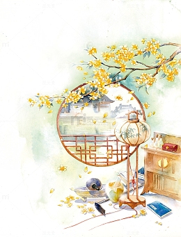 唯美古风手绘插画