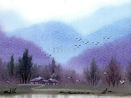 手绘水彩画