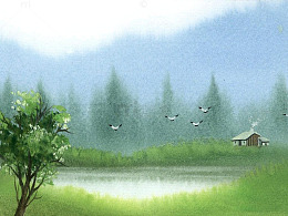 手绘水彩画