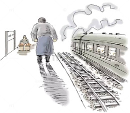 离别的背影手绘图