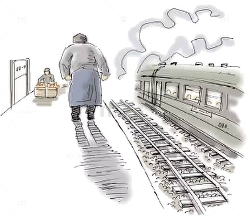 离别的背影手绘图