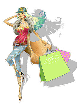 手绘时尚女人