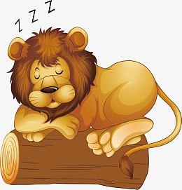 狮子睡觉卡通元素_手绘/卡通图片免费下载_手绘/卡通素材_觅元素