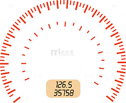 矢量红色数字表盘