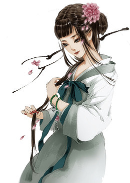 清纯古风手绘女子