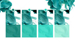 蓝绿色创意烟雾ppt模板