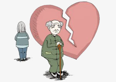 老人分离图片素材