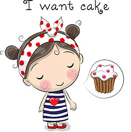 想吃冰淇淋的矢量女孩