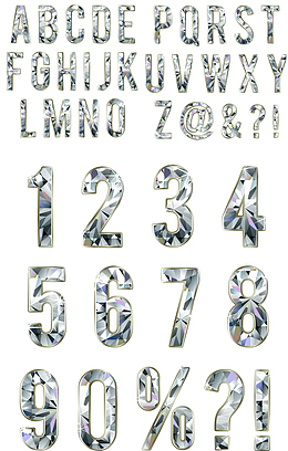钻石字母数字符号矢量素材