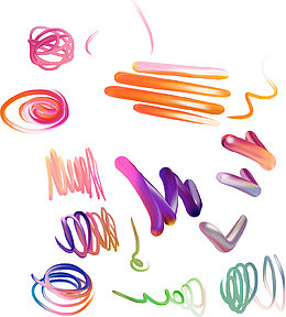 渐变手绘水彩质感涂鸦形状图案元素