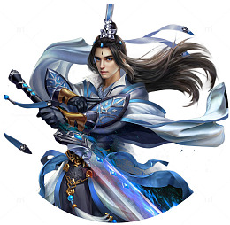 天上的上仙长发男子拿着宝剑