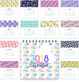 抽象几何2018年台历模板
