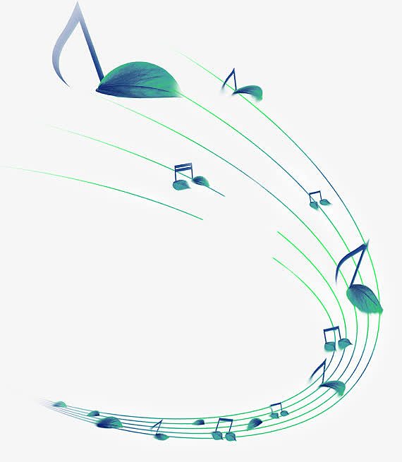 绿色简约音符乐谱装饰图案