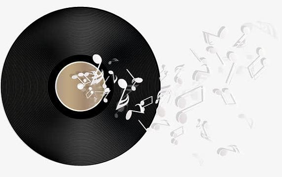 黑色唱片装饰图案