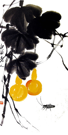 植物毛笔画