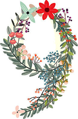 花朵数字9