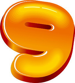 彩色阿拉伯数字9