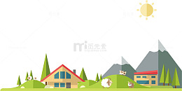 村庄房子PNG矢量素材