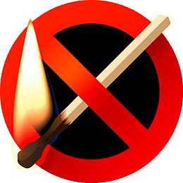 矢量禁止燃烧火柴的标志