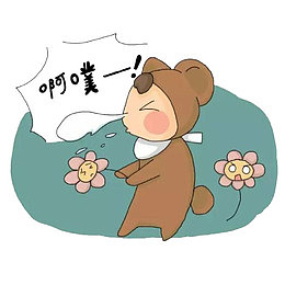 卡通流鼻涕泡的小孩