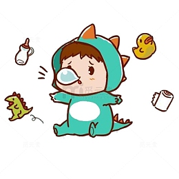 卡通流鼻涕泡的小宝宝