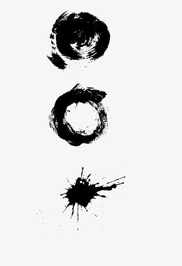 水墨圆圈白素材-水墨圆圈白png图片下载-觅元素