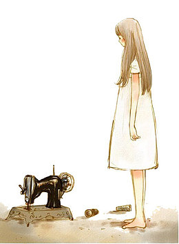 手绘侧面美女