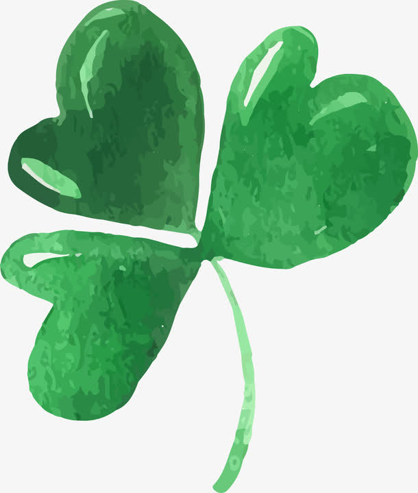 水彩绘三叶草矢量图