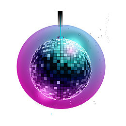 迪斯科炫光灯球矢量素材