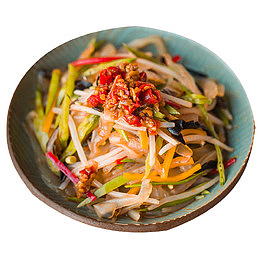 盘子里的凉菜海蜇