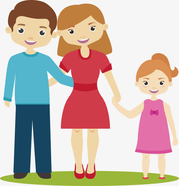 一家三口矢量图
