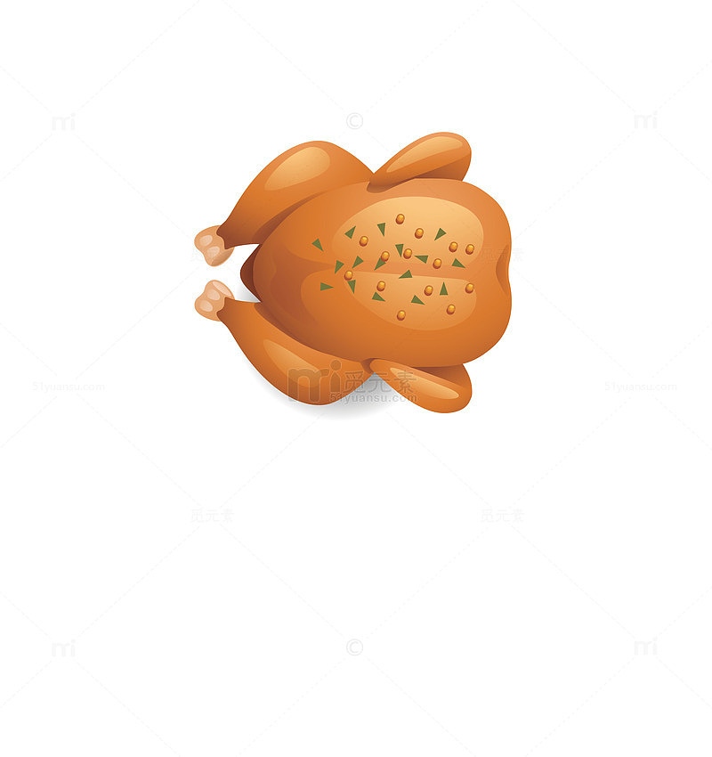 矢量黄色喷香烧鸡