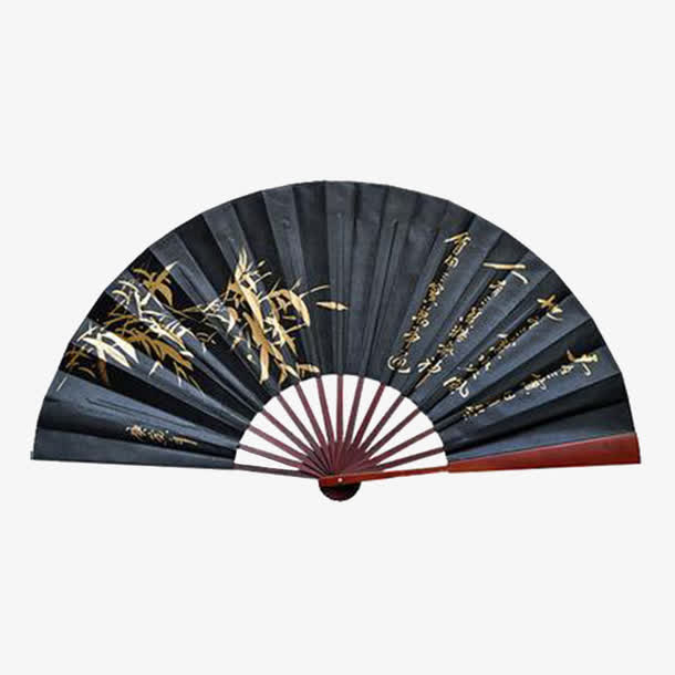 金粉扇子免抠素材免费下载_觅元素51yuansu.com