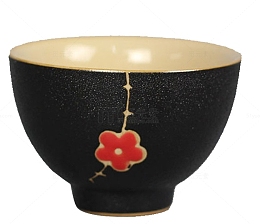 梅花装饰黑陶茶杯