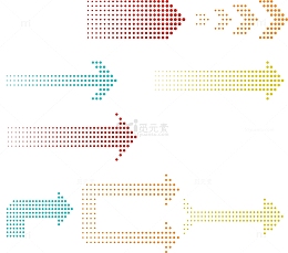 矢量手绘点状箭头