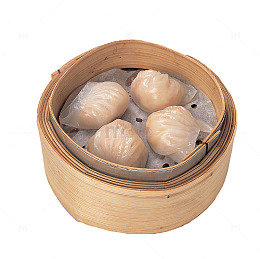 实物蒸笼虾饺