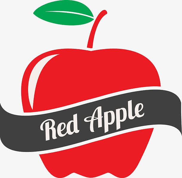 红色苹果标签矢量素材